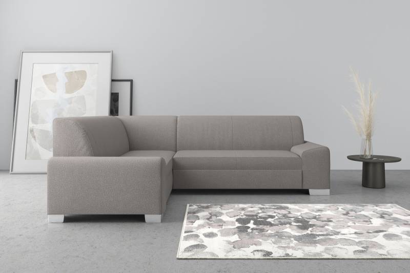 DOMO collection Ecksofa »Anzio in kubischer Formensprache, flache Armlehnen, L-Form«, Wahlweise mit Bettfunktion und Federkern für hohen Sitzkomfort von DOMO collection