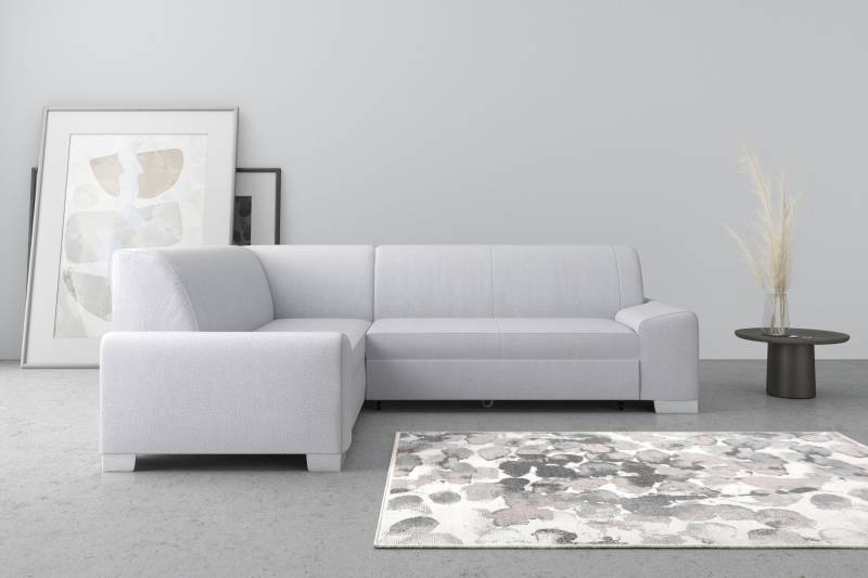 DOMO collection Ecksofa »Anzio in kubischer Formensprache, flache Armlehnen, L-Form«, Wahlweise mit Bettfunktion und Federkern für hohen Sitzkomfort von DOMO collection