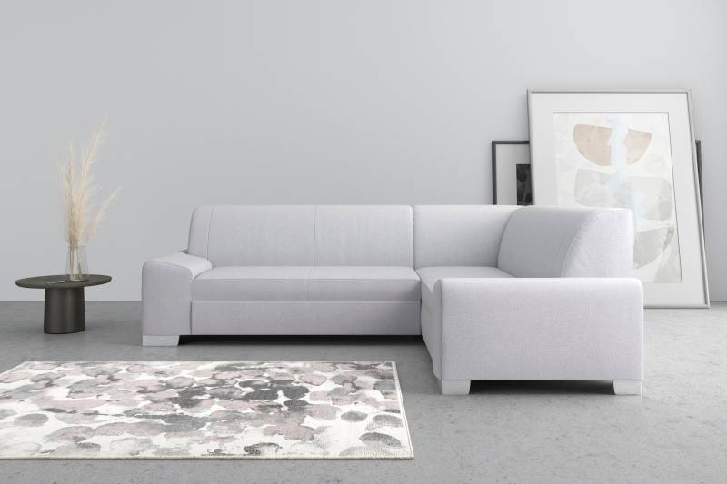 DOMO collection Ecksofa »Anzio in kubischer Formensprache, flache Armlehnen, L-Form«, Wahlweise mit Bettfunktion und Federkern für hohen Sitzkomfort von DOMO collection