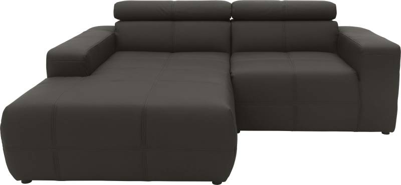 DOMO collection Ecksofa »Brandon Sitzbelastung 140 kg, kleine Ausführung B/T/H: 214/100/80 cm«, Mit Kopfteilverstellung, auch in Leder und Cord, L-Form von DOMO collection