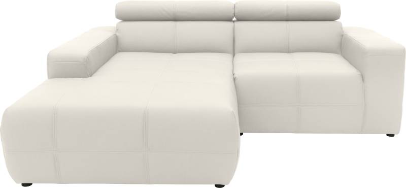 DOMO collection Ecksofa »Brandon kleine Ausführung B/T/H: 214/100/80 cm«, Mit Kopfteilverstellung, auch in Leder und Cord, L-Form von DOMO collection