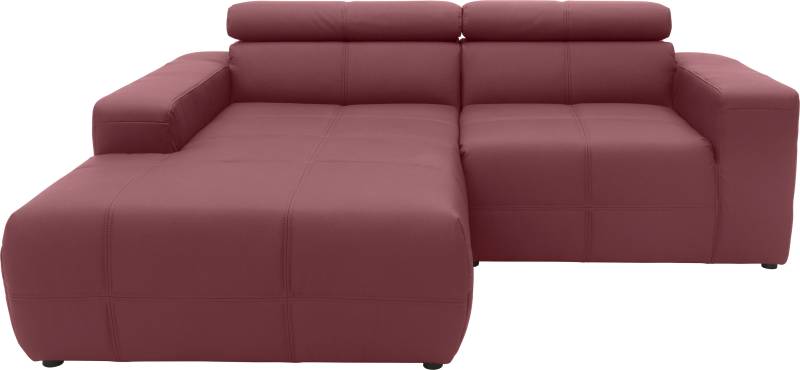 DOMO collection Ecksofa »Brandon kleine Ausführung B/T/H: 214/100/80 cm«, Mit Kopfteilverstellung, auch in Leder und Cord, L-Form von DOMO collection