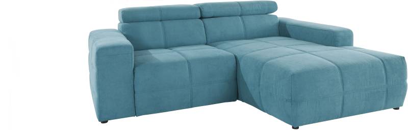 DOMO collection Ecksofa »Brandon Sitzbelastung 140 kg, kleine Ausführung B/T/H: 214/100/80 cm«, Mit Kopfteilverstellung, auch in Leder und Cord, L-Form von DOMO collection