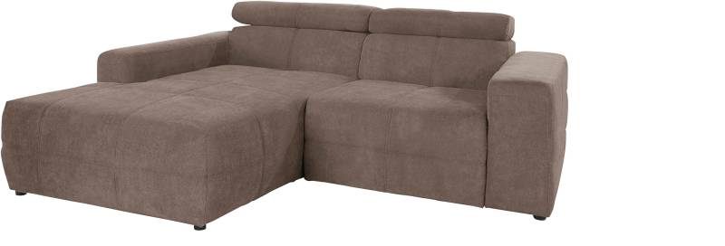 DOMO collection Ecksofa »Brandon Sitzbelastung 140 kg, kleine Ausführung B/T/H: 214/100/80 cm«, Mit Kopfteilverstellung, auch in Leder und Cord, L-Form von DOMO collection
