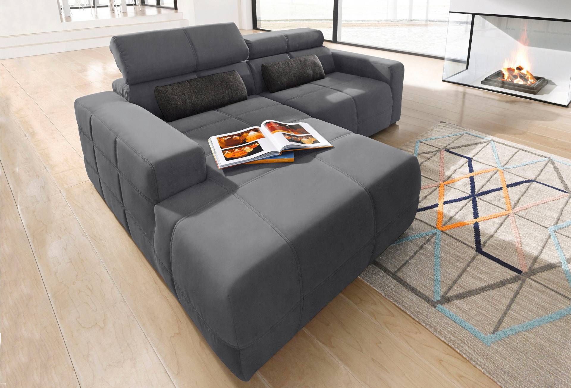 DOMO collection Ecksofa »Brandon kleine Ausführung B/T/H: 214/100/80 cm«, Mit Kopfteilverstellung, auch in Leder und Cord, L-Form von DOMO collection