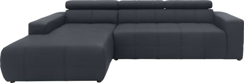 DOMO collection Ecksofa »Brandon Sitzbelastung 140 kg, grosse Ausführung, B/T/H: 289/177/80 cm«, mit Kopfteilverstellung, wahlweise Sitztiefenverstellung, L-Form von DOMO collection