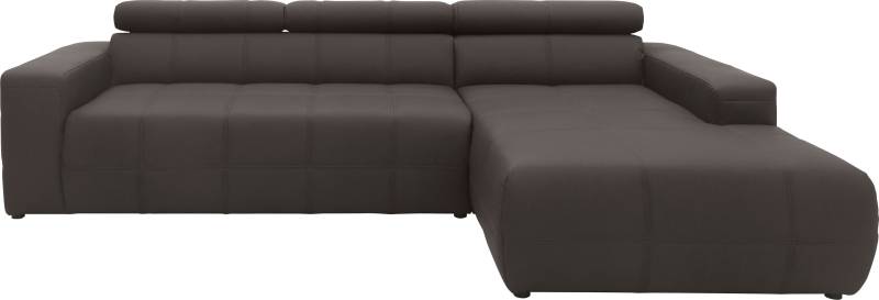 DOMO collection Ecksofa »Brandon Sitzbelastung 140 kg, grosse Ausführung, B/T/H: 289/177/80 cm«, mit Kopfteilverstellung, wahlweise Sitztiefenverstellung, L-Form von DOMO collection