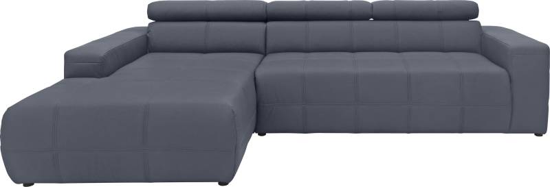 DOMO collection Ecksofa »Brandon Sitzbelastung 140 kg, grosse Ausführung, B/T/H: 289/177/80 cm«, mit Kopfteilverstellung, wahlweise Sitztiefenverstellung, L-Form von DOMO collection