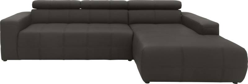 DOMO collection Ecksofa »Brandon Sitzbelastung 140 kg, grosse Ausführung, B/T/H: 289/177/80 cm«, mit Kopfteilverstellung, wahlweise Sitztiefenverstellung, L-Form von DOMO collection