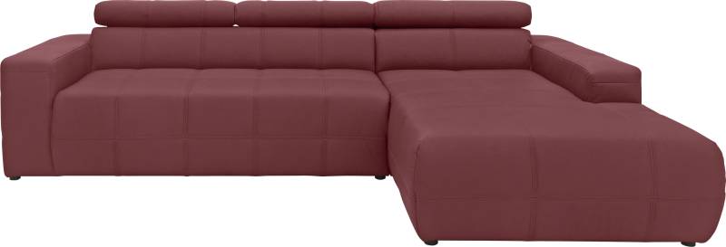 DOMO collection Ecksofa »Brandon Sitzbelastung 140 kg, grosse Ausführung, B/T/H: 289/177/80 cm«, mit Kopfteilverstellung, wahlweise Sitztiefenverstellung, L-Form von DOMO collection