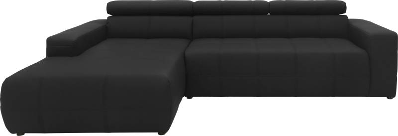 DOMO collection Ecksofa »Brandon Sitzbelastung 140 kg, grosse Ausführung, B/T/H: 289/177/80 cm«, mit Kopfteilverstellung, wahlweise Sitztiefenverstellung, L-Form von DOMO collection