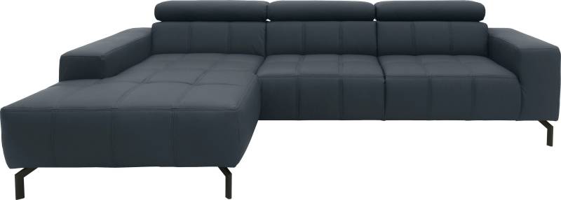 DOMO collection Ecksofa »Cunelli tolle Sitznähte als Designelement, fester Sitzkomfort, L-Form«, wahlweise mit 6-fach verstellbarer Kopfteilverstellung, bodenfrei von DOMO collection