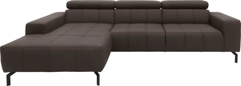 DOMO collection Ecksofa »Cunelli tolle Sitznähte als Designelement, fester Sitzkomfort, L-Form«, wahlweise mit 6-fach verstellbarer Kopfteilverstellung, bodenfrei von DOMO collection