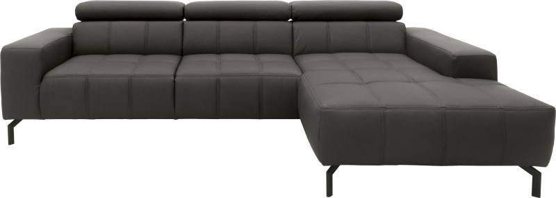 DOMO collection Ecksofa »Cunelli tolle Sitznähte als Designelement, fester Sitzkomfort, L-Form«, wahlweise mit 6-fach verstellbarer Kopfteilverstellung, bodenfrei von DOMO collection