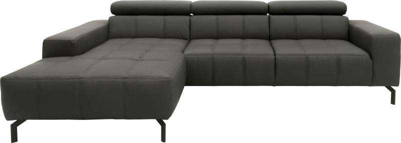 DOMO collection Ecksofa »Cunelli tolle Sitznähte als Designelement, fester Sitzkomfort, L-Form«, wahlweise mit 6-fach verstellbarer Kopfteilverstellung, bodenfrei von DOMO collection