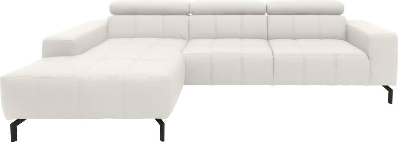 DOMO collection Ecksofa »Cunelli tolle Sitznähte als Designelement, fester Sitzkomfort, L-Form«, wahlweise mit 6-fach verstellbarer Kopfteilverstellung, bodenfrei von DOMO collection