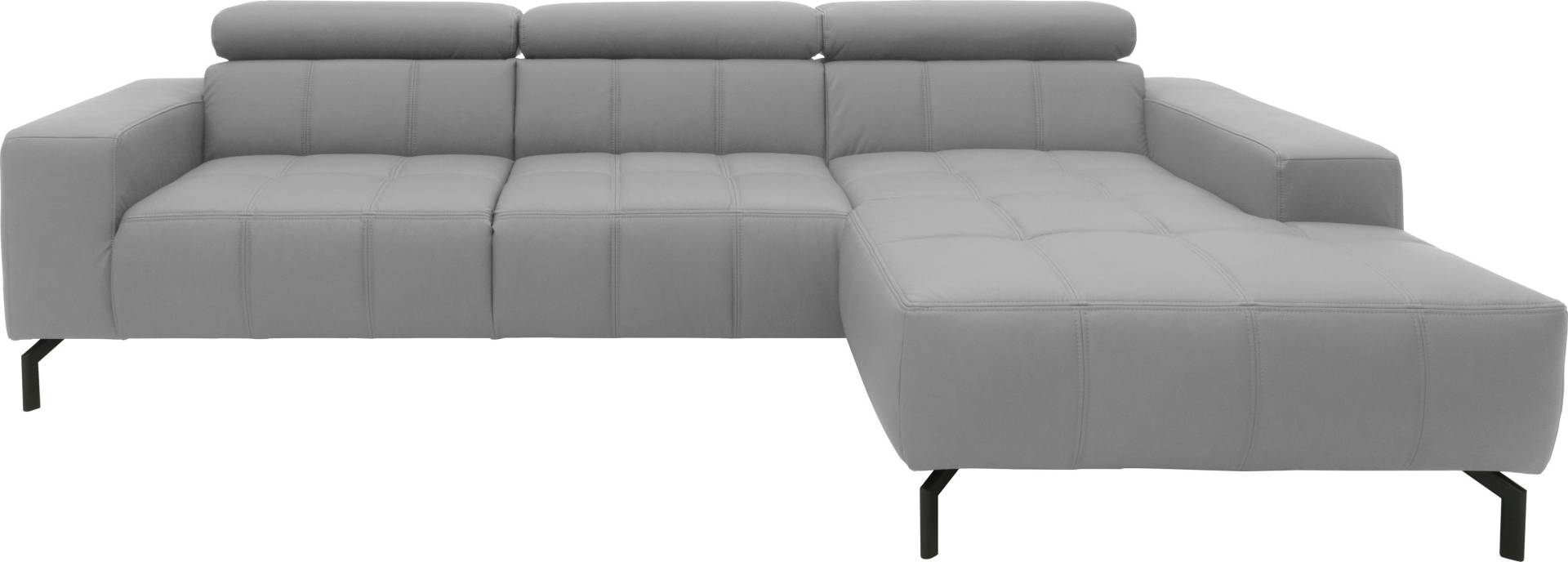 DOMO collection Ecksofa »Cunelli tolle Sitznähte als Designelement, fester Sitzkomfort, L-Form«, wahlweise mit 6-fach verstellbarer Kopfteilverstellung, bodenfrei von DOMO collection