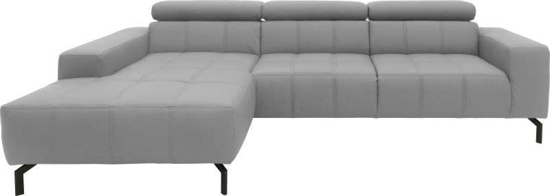 DOMO collection Ecksofa »Cunelli tolle Sitznähte als Designelement, fester Sitzkomfort, L-Form«, wahlweise mit 6-fach verstellbarer Kopfteilverstellung, bodenfrei von DOMO collection