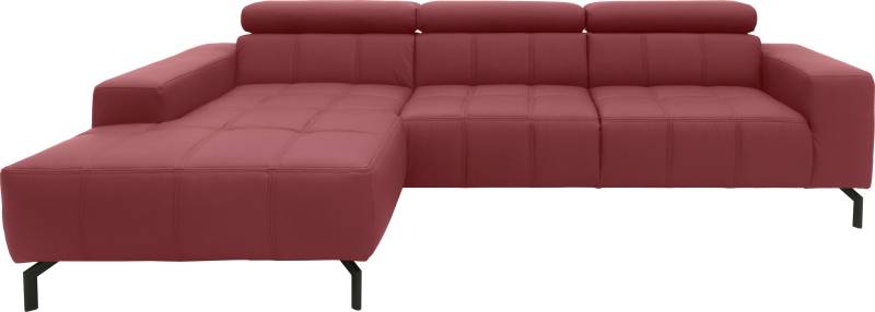 DOMO collection Ecksofa »Cunelli tolle Sitznähte als Designelement, fester Sitzkomfort, L-Form«, wahlweise mit 6-fach verstellbarer Kopfteilverstellung, bodenfrei von DOMO collection