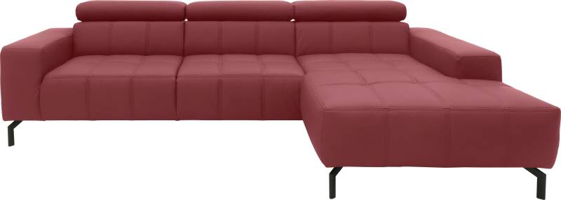 DOMO collection Ecksofa »Cunelli tolle Sitznähte als Designelement, fester Sitzkomfort, L-Form«, wahlweise mit 6-fach verstellbarer Kopfteilverstellung, bodenfrei von DOMO collection