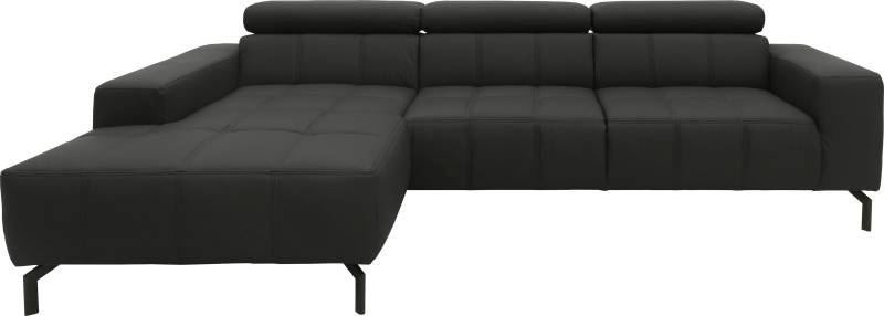 DOMO collection Ecksofa »Cunelli tolle Sitznähte als Designelement, fester Sitzkomfort, L-Form«, wahlweise mit 6-fach verstellbarer Kopfteilverstellung, bodenfrei von DOMO collection