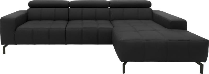 DOMO collection Ecksofa »Cunelli tolle Sitznähte als Designelement, fester Sitzkomfort, L-Form«, wahlweise mit 6-fach verstellbarer Kopfteilverstellung, bodenfrei von DOMO collection
