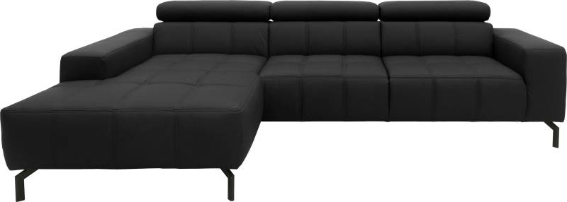 DOMO collection Ecksofa »Cunelli tolle Sitznähte als Designelement, fester Sitzkomfort, L-Form«, wahlweise mit 6-fach verstellbarer Kopfteilverstellung, bodenfrei von DOMO collection