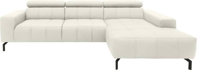 DOMO collection Ecksofa »Cunelli tolle Sitznähte als Designelement, fester Sitzkomfort, L-Form«, wahlweise mit 6-fach verstellbarer Kopfteilverstellung, bodenfrei von DOMO collection