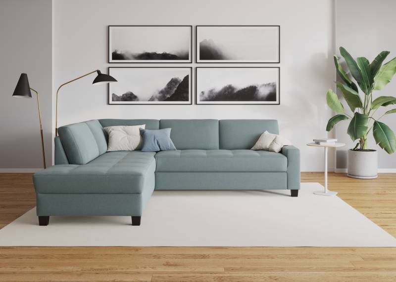 DOMO collection Ecksofa »Florentina zeitlos und elegant, Sitznähte als Designelement, L-Form«, wahlweise mit Bettfunktion, mit Kontrastnaht, Komfortsitzhöhe 47cm von DOMO collection