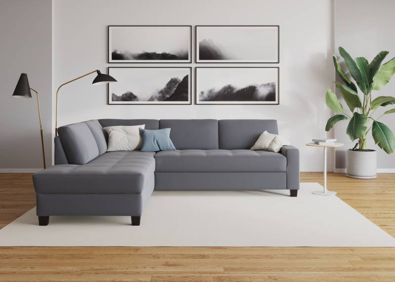 DOMO collection Ecksofa »Florentina zeitlos und elegant, Sitznähte als Designelement, L-Form«, wahlweise mit Bettfunktion, mit Kontrastnaht, Komfortsitzhöhe 47cm von DOMO collection