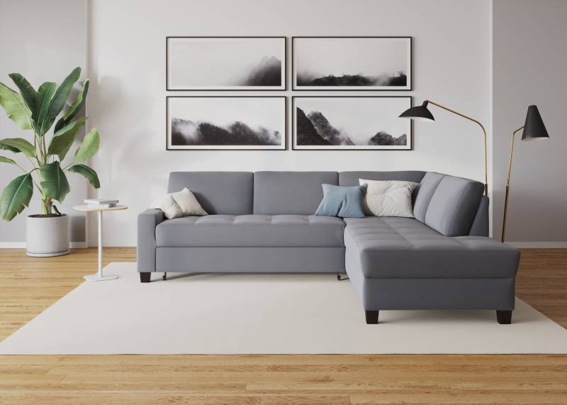 DOMO collection Ecksofa »Florentina zeitlos und elegant, Sitznähte als Designelement, L-Form«, wahlweise mit Bettfunktion, mit Kontrastnaht, Komfortsitzhöhe 47cm von DOMO collection