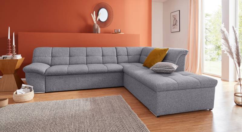 DOMO collection Ecksofa »Lagoa L-Form«, wahlweise mit Bettfunktion, frei im Raum stellbar, grosse Farbvielfalt von DOMO collection