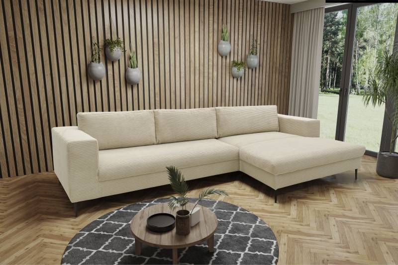 DOMO collection Ecksofa »Modica, zeitlos und elegant, L-Form«, moderne Optik mit extrabreiter Recamiere, auch in Cord von DOMO collection