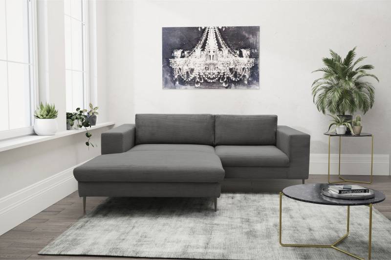 DOMO collection Ecksofa »Modica kompakt und elegant, Breite 244, L-Form«, moderne Optik mit extrabreiter Recamiere, auch in Cord von DOMO collection