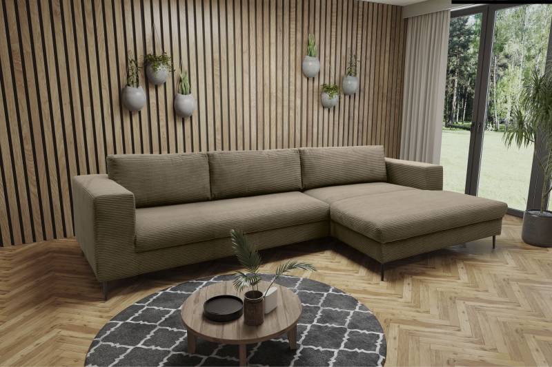 DOMO collection Ecksofa »Modica, zeitlos und elegant, L-Form«, moderne Optik mit extrabreiter Recamiere, auch in Cord von DOMO collection