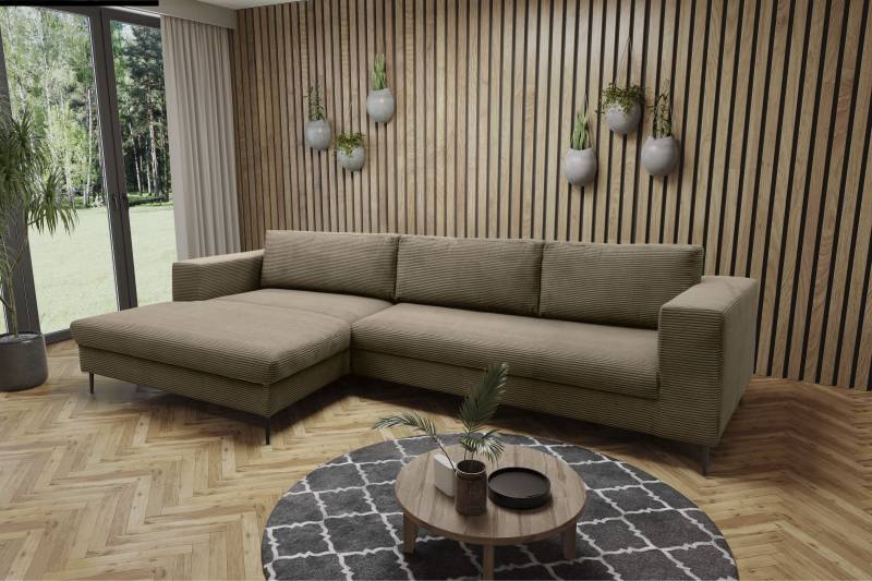 DOMO collection Ecksofa »Modica, zeitlos und elegant, L-Form«, moderne Optik mit extrabreiter Recamiere, auch in Cord von DOMO collection