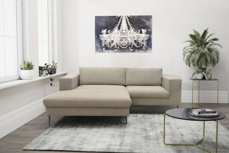 DOMO collection Ecksofa »Modica kompakt und elegant, Breite 244, L-Form«, moderne Optik mit extrabreiter Recamiere, auch in Cord von DOMO collection