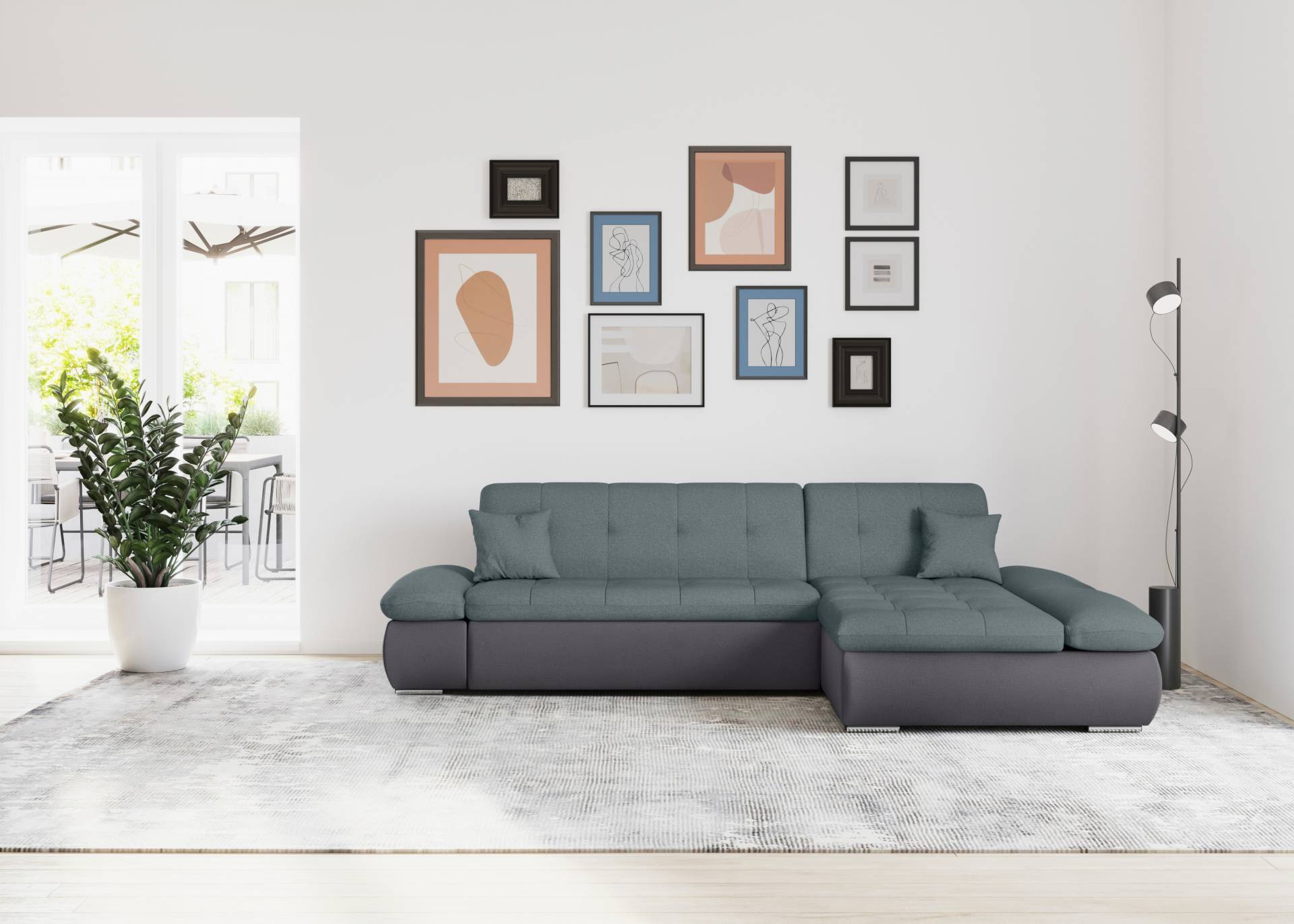 DOMO collection Ecksofa »Moric Schlafsofa B/T/H 300/172/80 cm, viele Bezugsarten, auch in Cord«, XXL-Format, wahlweise auch mit Bettfunktion und Armverstellung von DOMO collection