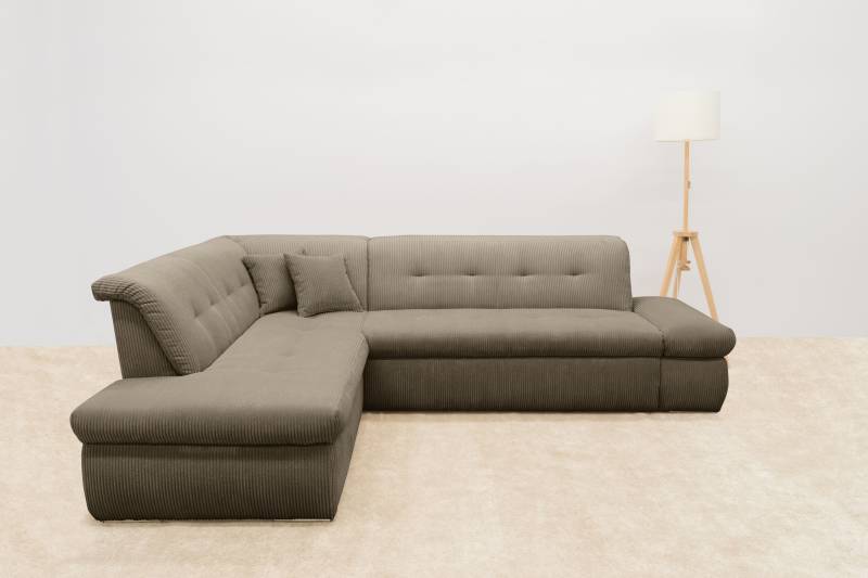 DOMO collection Ecksofa »Moric L-Form«, wahlweise mit Bettfunktion und Armlehnenverstellung, auch in Cord von DOMO collection