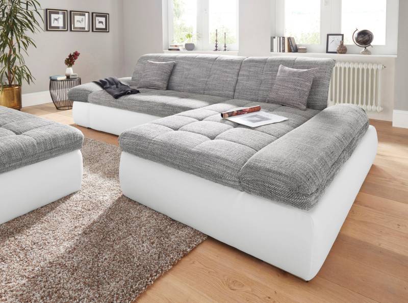 DOMO collection Ecksofa »Moric Luxus - B/T/H 300/172/80 cm, XXL-Format«, L-Form, 140kg Belastung/Sitz, in Cord, Chenille, Kunstleder von DOMO collection