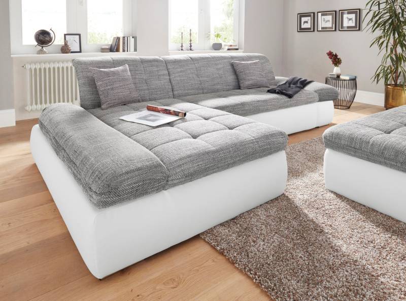 DOMO collection Ecksofa »Moric Luxus - B/T/H 300/172/80 cm, XXL-Format«, L-Form, 140kg Belastung/Sitz, in Cord, Chenille, Kunstleder von DOMO collection