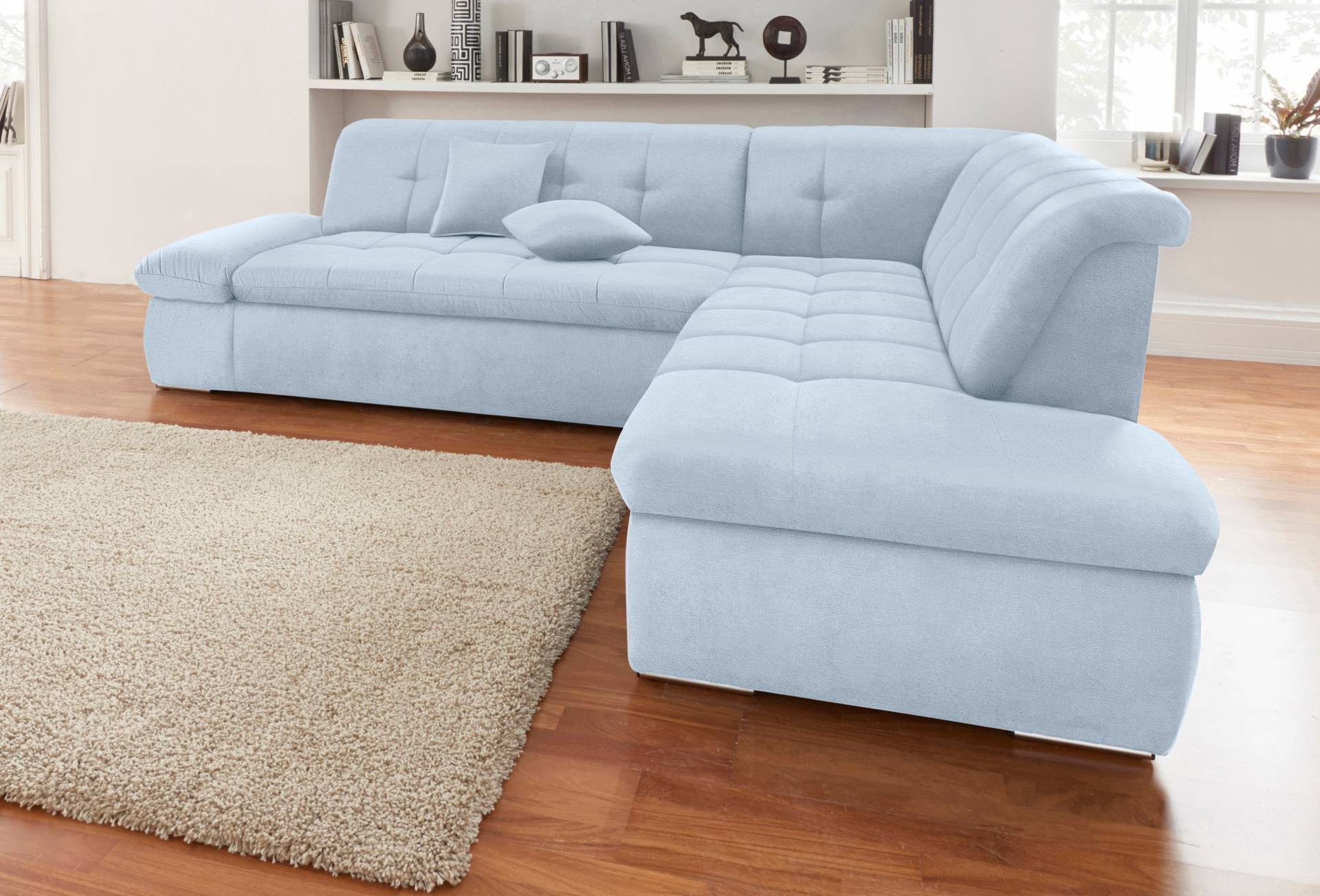 DOMO collection Ecksofa »Moric Luxus incl. Zierkissen B/T/H: 273/216/80 cm«, XXL, L-Form, bis 140kg pro Sitzplatz belastbar, Ottomanen-Abschluss DOMO collection Ecksofa »Moric Luxus incl. Zierkissen B/T/H: 273/216/80 cm«, XXL, L-Form, bis 140kg pro Sitzplatz belastbar, Ottomanen-Abschluss von DOMO collection