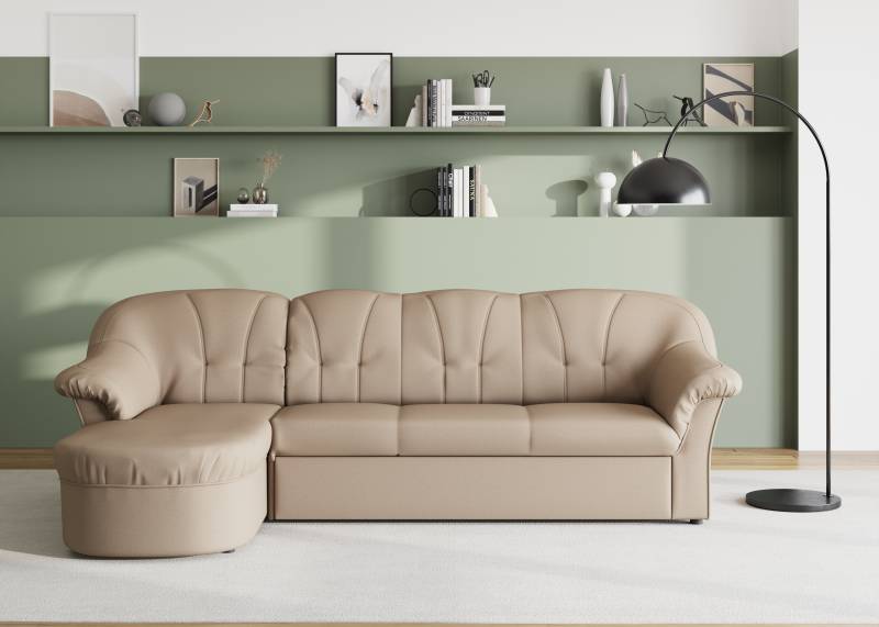 DOMO collection Ecksofa »Pegnitz, elegante Rückensteppung, kompakte Stellmasse 238/141cm, L-Form«, wahlweise mit Bettfunktion von DOMO collection