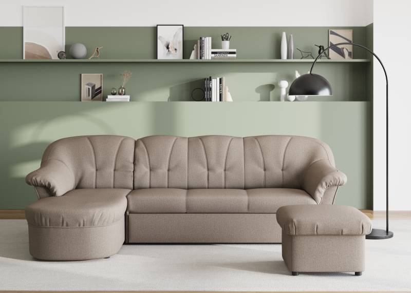 DOMO collection Ecksofa »Pegnitz, elegante Rückensteppung, kompakte Stellmasse 238/141cm, L-Form«, wahlweise mit Bettfunktion von DOMO collection