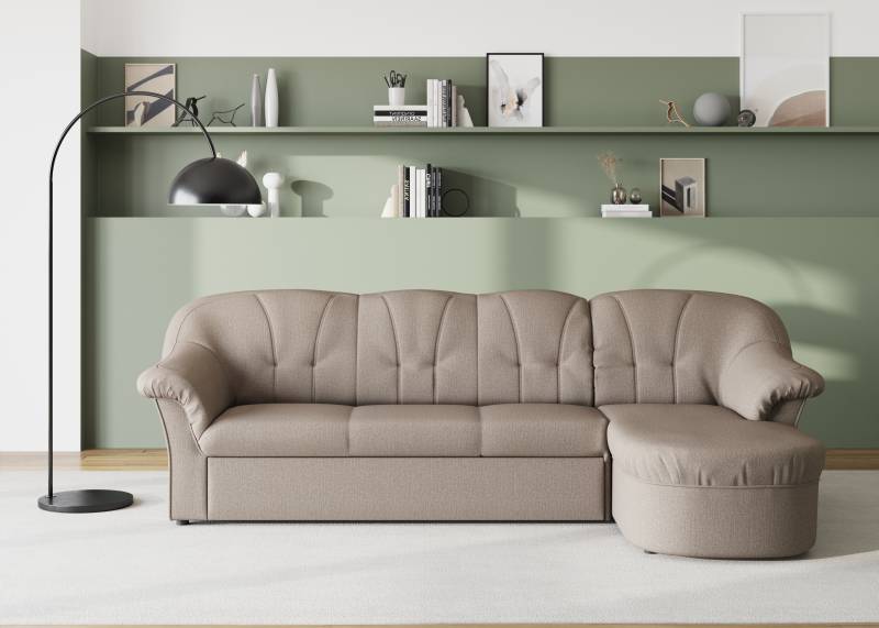DOMO collection Ecksofa »Pegnitz, elegante Rückensteppung, kompakte Stellmasse 238/141cm, L-Form«, wahlweise mit Bettfunktion von DOMO collection