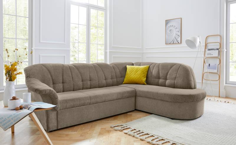 DOMO collection Ecksofa »Pegnitz, elegante Rückensteppung, zeitlose Formensprache, L-Form«, wahlweise mit Bettfunktion von DOMO collection