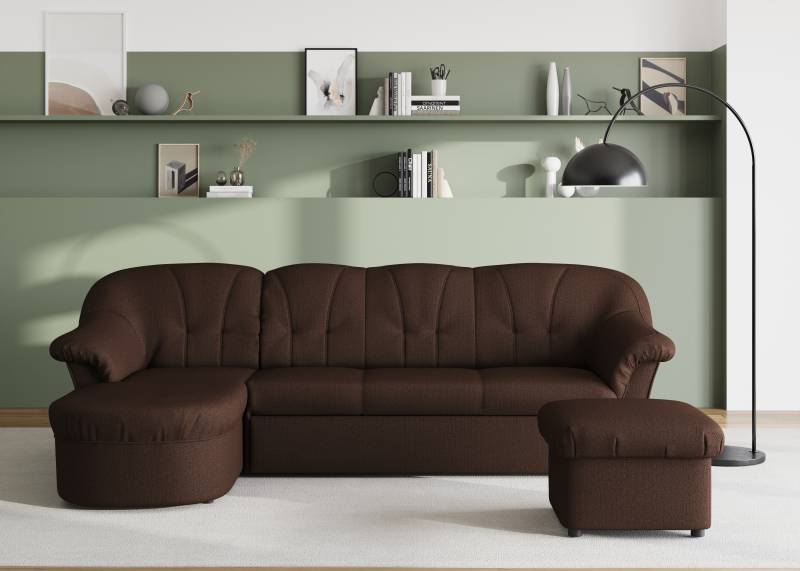 DOMO collection Ecksofa »Pegnitz, elegante Rückensteppung, kompakte Stellmasse 238/141cm, L-Form«, wahlweise mit Bettfunktion von DOMO collection