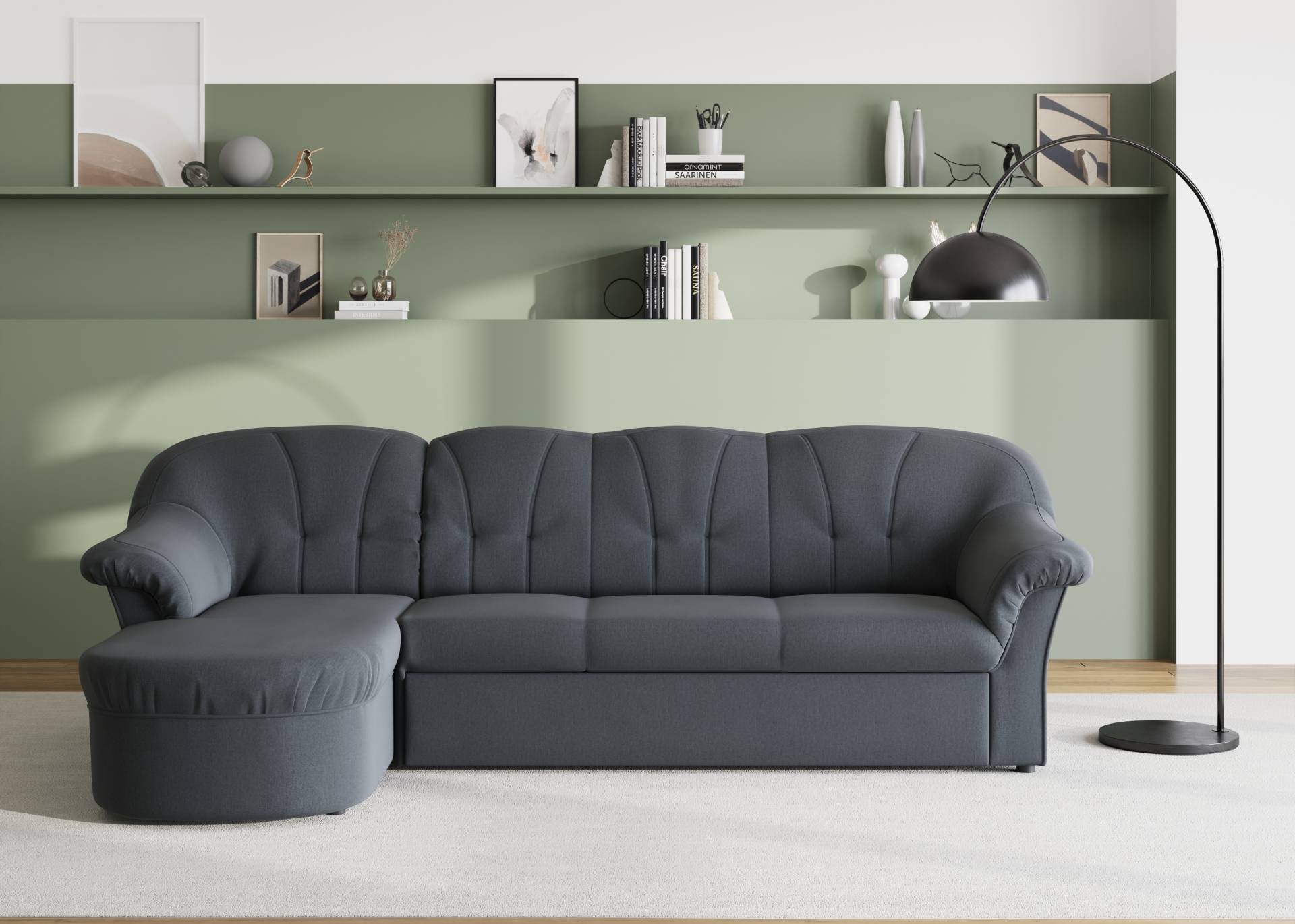 DOMO collection Ecksofa »Pegnitz, elegante Rückensteppung, kompakte Stellmasse 238/141cm, L-Form«, wahlweise mit Bettfunktion von DOMO collection