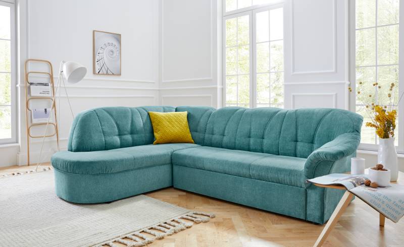 DOMO collection Ecksofa »Pegnitz, elegante Rückensteppung, zeitlose Formensprache, L-Form«, wahlweise mit Bettfunktion von DOMO collection