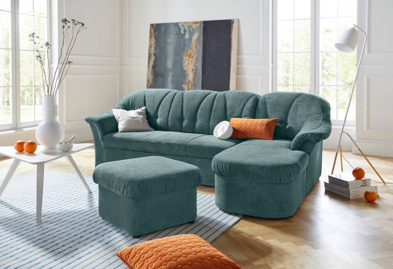 DOMO collection Ecksofa »Pegnitz, elegante Rückensteppung, komfortabel, L-Form«, wahlweise mit Bettfunktion von DOMO collection